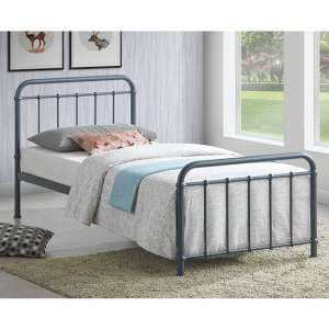 Miami Victorian Style Metal Single Bed In Grey - UK