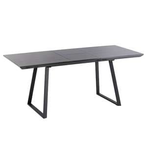 Michton Extending Glass Top Dining Table In Grey Oak - UK