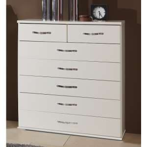 Milden Wooden Chest Of Drawers Wide In White And 7 Drawers - UK