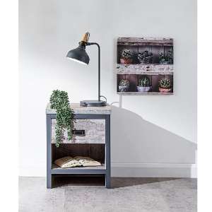 Balcombe Lamp Table In Grey With One Drawer - UK