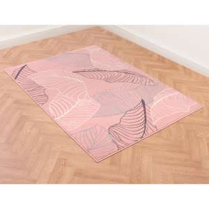Poly Autumn 80x150cm Modern Pattern Rug In Flamingo - UK