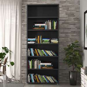 Prax 5 Shelves Home And Office Bookcase In Black - UK