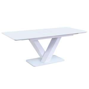Raffle Large Glass Extending Dining Table In White High Gloss - UK