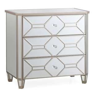 Rose Mirrored Chest Of 3 Drawers In Silver - UK