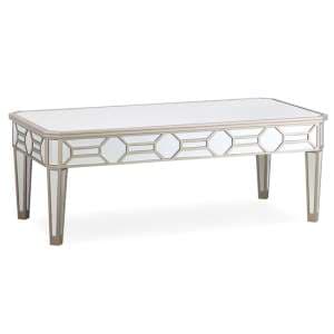 Rose Rectangular Mirrored Coffee Table In Silver - UK