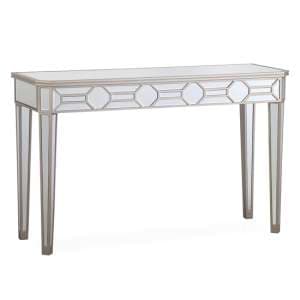Rose Rectangular Mirrored Console Table In Silver - UK