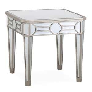 Rose Square Mirrored Lamp Table In Silver - UK