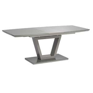 Samson Extending Glass Top High Gloss Dining Table In Grey - UK