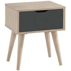 Scandia Wooden Lamp Table In Oak And Grey - UK