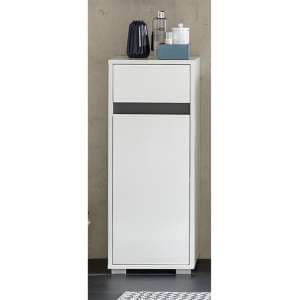Solet Bathroom Floor Storage Cabinet In White Gloss - UK