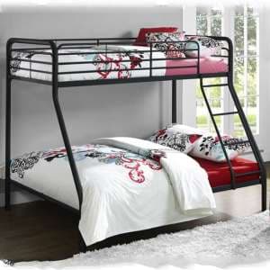 Streatham Metal Single Over Double Bunk Bed In Black - UK
