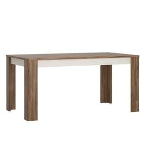 Toltec Wooden Extending Dining Table In Oak And White Gloss - UK