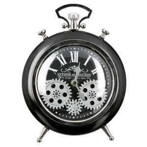 Transmission Glass Wall Clock With Black And Silver Metal Frame - UK