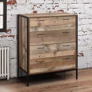 Urbana Wooden Chest Of 4 Drawers In Rustic - UK
