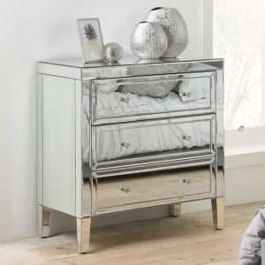 Valence Mirrored Chest Of 3 Drawers In Silver - UK