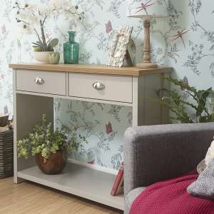 Loftus Wooden Console Table In Grey With 2 Drawers - UK