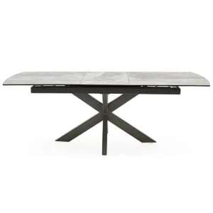 Valerio Ceramic Extending Dining Table With Metal Base In Grey - UK