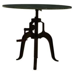 Vance 90cm Green Marble Top Dining Table With Black Metal Legs - UK