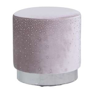 Vestal Fabric Stool Round With Sparkle Pattern In Purple - UK