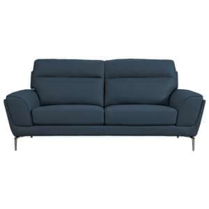Vitelli Leather 3 Seater Sofa In Indigo Blue - UK