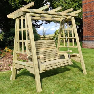 Two seater outlet swing set