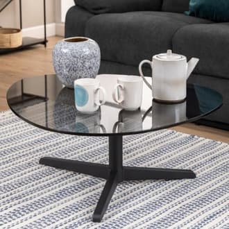 Glass coffee table with deals metal base