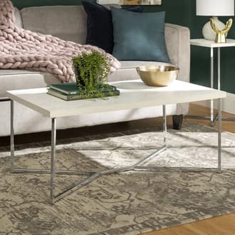 Marble coffee table on sale with chrome legs