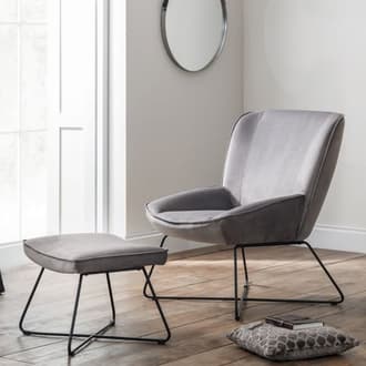 Grey velvet 2024 chair bedroom