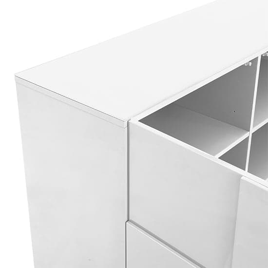 Aspen High Gloss Highboard With 2 Doors In White | Furniture in Fashion
