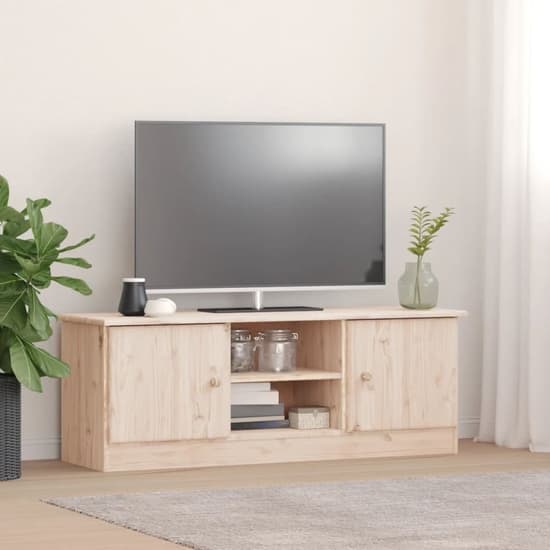 Akron Wooden TV Stand With 2 Doors In Natural_1