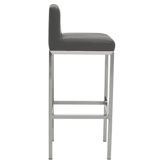 Baino Grey Pu Leather Bar Chairs With Chrome Legs In A Pair Furniture