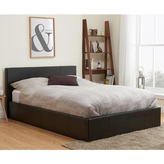 Berlin Fabric Ottoman King Size Bed In Brown | Furniture in Fashion