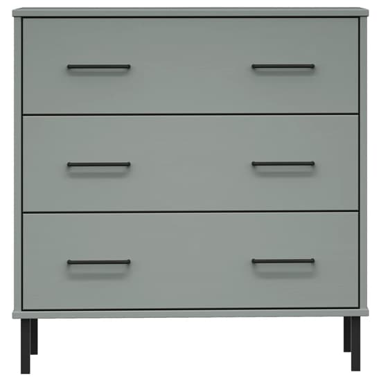 Byron Solid Pine Wood Chest Of 3 Drawers In Grey | Furniture in Fashion