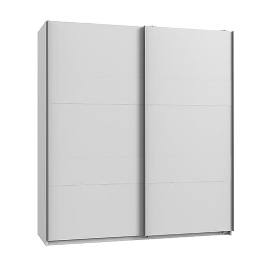 Chess Sliding Door Wooden Wardrobe In White | Furniture in Fashion