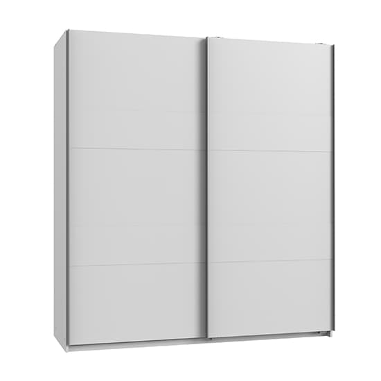 Chess Sliding Door Wide Wooden Wardrobe In White | Furniture in Fashion