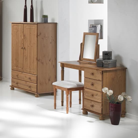 Copenham Wooden 2 Doors 2 Drawers Wardrobe In Pine Furniture In Fashion 