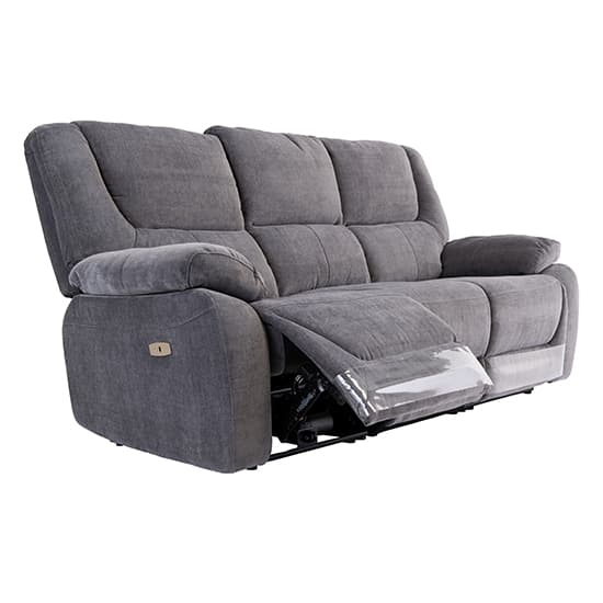 Darla Fabric Electric Recliner 3 Seater Sofa In Grey Furniture In Fashion 2162