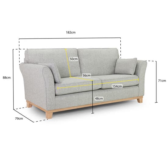 Darrin Fabric 3 + 2 Seater Sofa Set In Grey | Furniture in Fashion