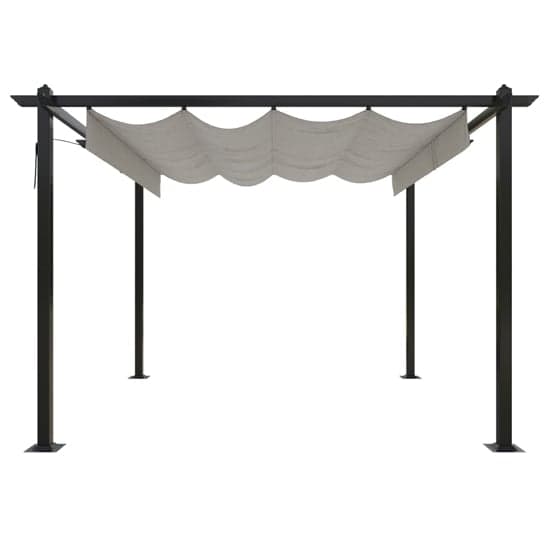 Havro 3m x 3m Garden Gazebo With Retractable Roof In Cream | Furniture ...