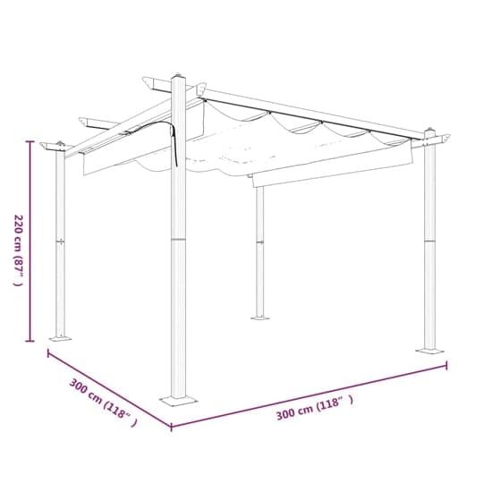 Havro 3m x 3m Garden Gazebo With Retractable Roof In Cream | Furniture ...