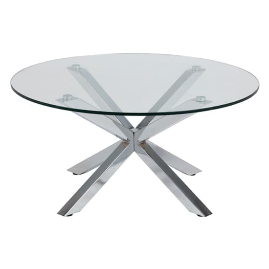 Herriman Round Clear Glass Coffee Table With Chrome Legs | Furniture in ...