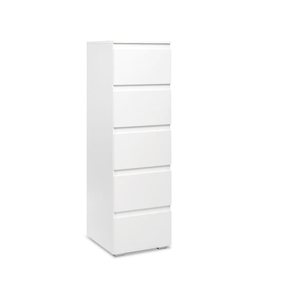 Hilary Contemporary Wooden Tall Chest Of Drawers In White | Furniture ...
