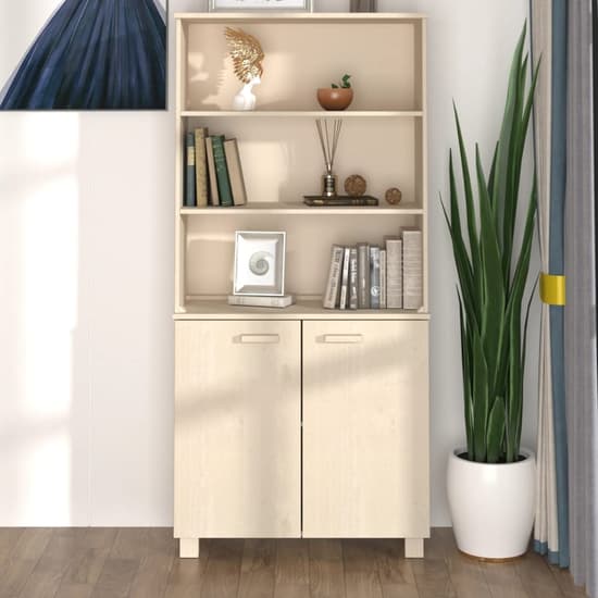 Hull Wooden Bookcase With 2 Doors In Brown_1