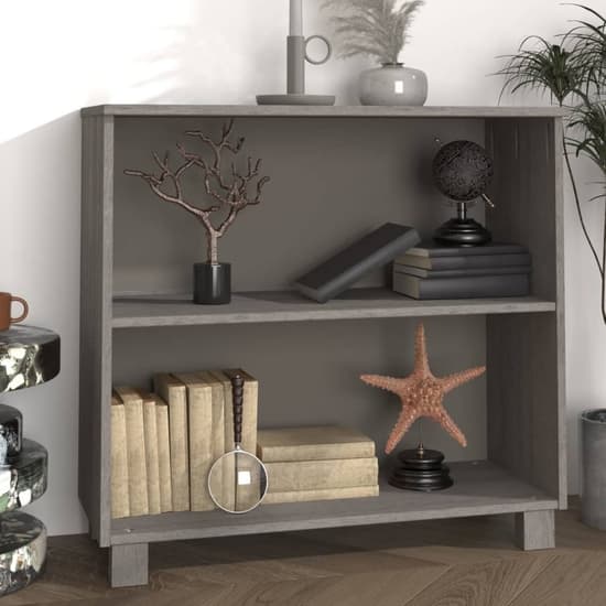 Hull Wooden Bookcase With 2 Shelf In Light Grey_1