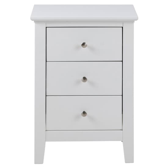 Lakewood Wooden 3 Drawers Bedside Table In Matt White | Furniture in ...