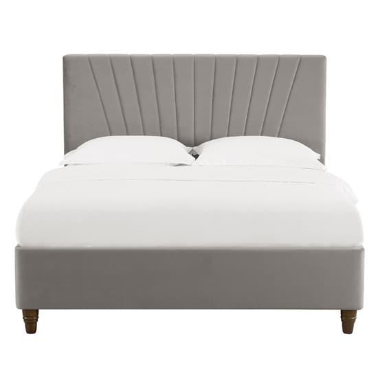 Lexa Velvet King Size Bed In Classic Grey | Furniture in Fashion