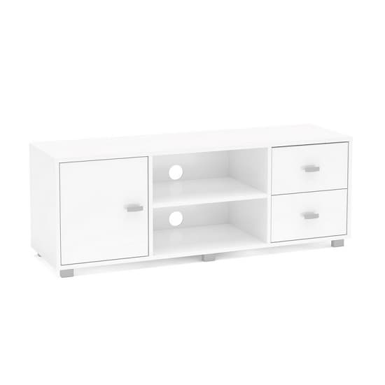 Lorusso Wooden TV Stand In White High Gloss With 1 Door Furniture in