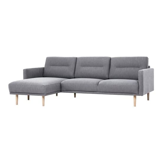 Nexa Fabric Left Handed Corner Sofa In Soul Grey With Oak Legs ...