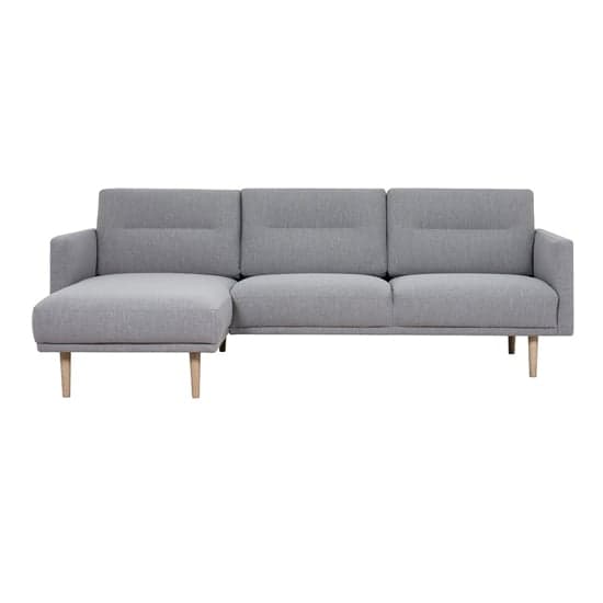 Nexa Fabric Left Handed Corner Sofa In Soul Grey With Oak Legs ...
