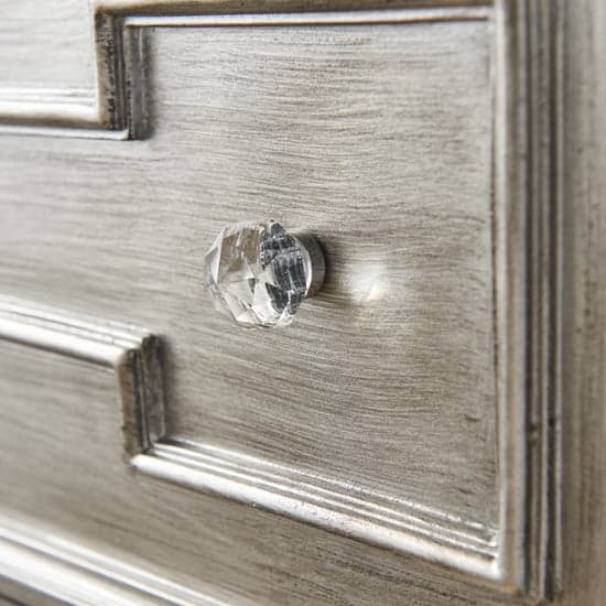 Opel Mirrored Wooden Bedside Cabinet With 3 Drawers In Grey | Furniture ...